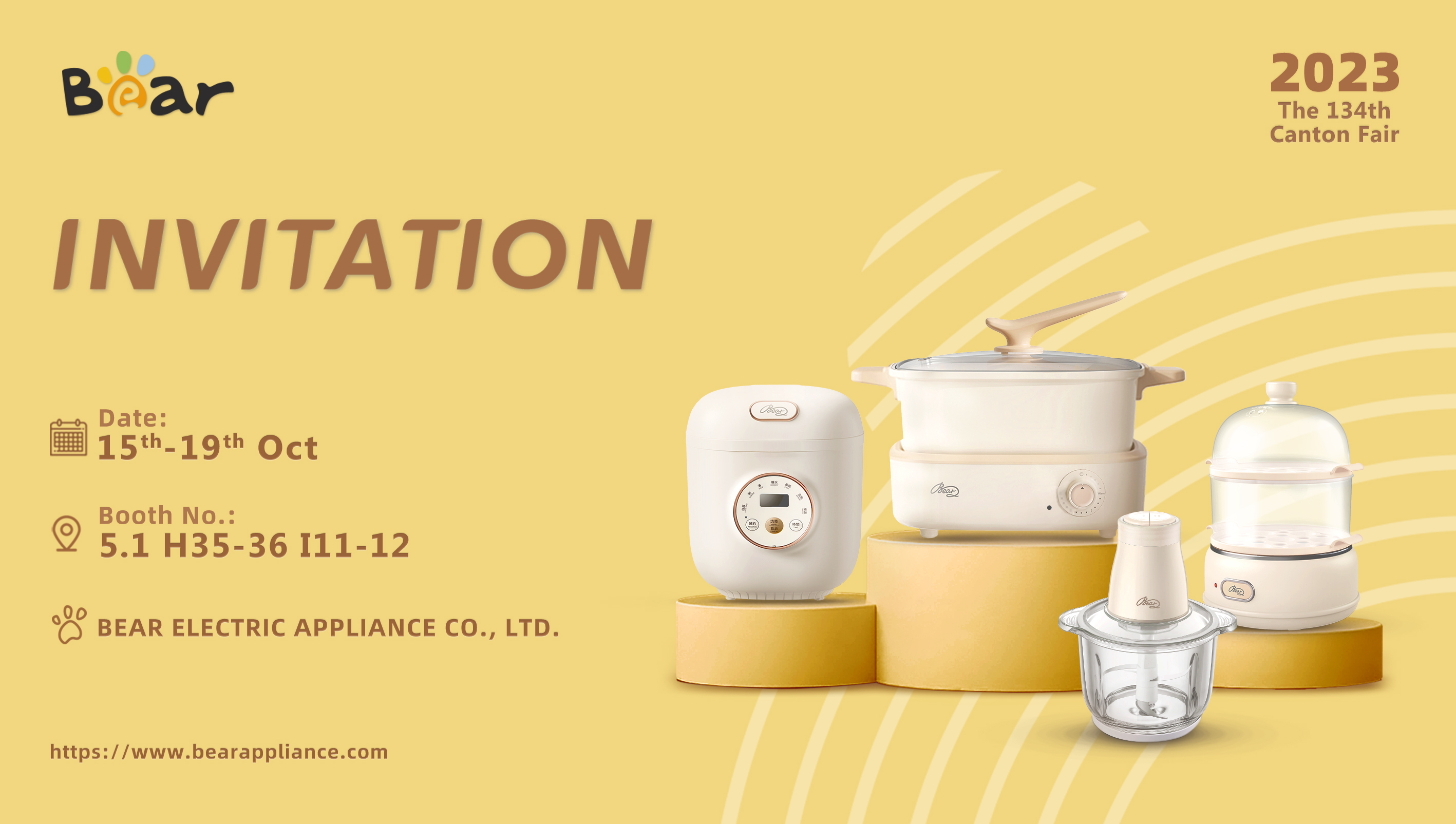 Invito a visitare Bear Elettrodomestico alla 134a Fiera di Canton